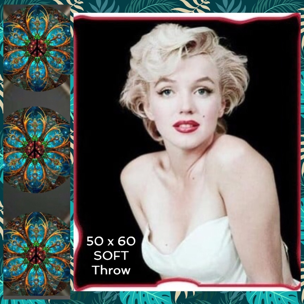 Ⓜ️⚜️•SOLD•⚜️Ⓜ️ Marylin Monroe 50”x60” Throw - Picture 1 of 4